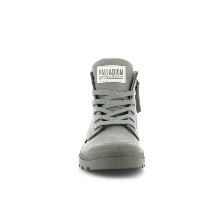 Palladium Pampa Hi Zip Nubuck Women's Boots Grey | UK M328-UHQ